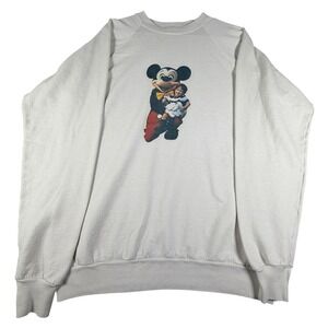 Vintage Screen Stars Mickey Mouse Photo Sweatshirt White XL